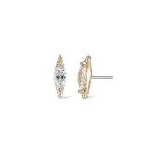 14K Marquise CZ Threadless Ends