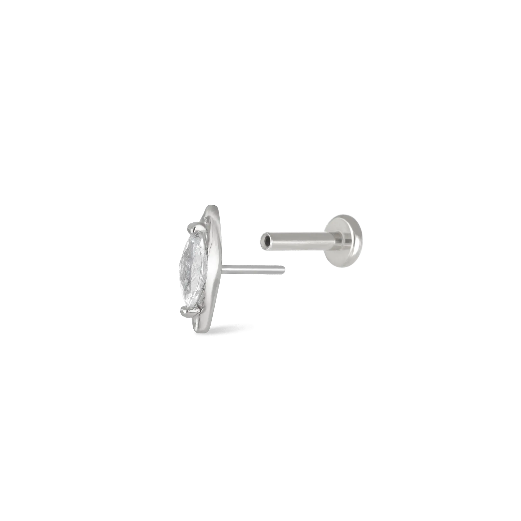 14K Marquise CZ Threadless Ends