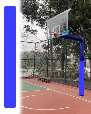 183cm Pole Padding Pad for Basketball Hockey Post, Wrap Protective Barrier Pole Cover 6ft Outdoor All-Weather, Collision Pads for Basement Garage Gym(Blue,Dia 5.5inch(0.46ft))