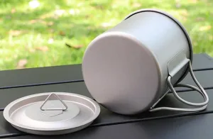 1PC outdoor pure titanium single-layer water cup camping portable folding cup with lid coffee cup