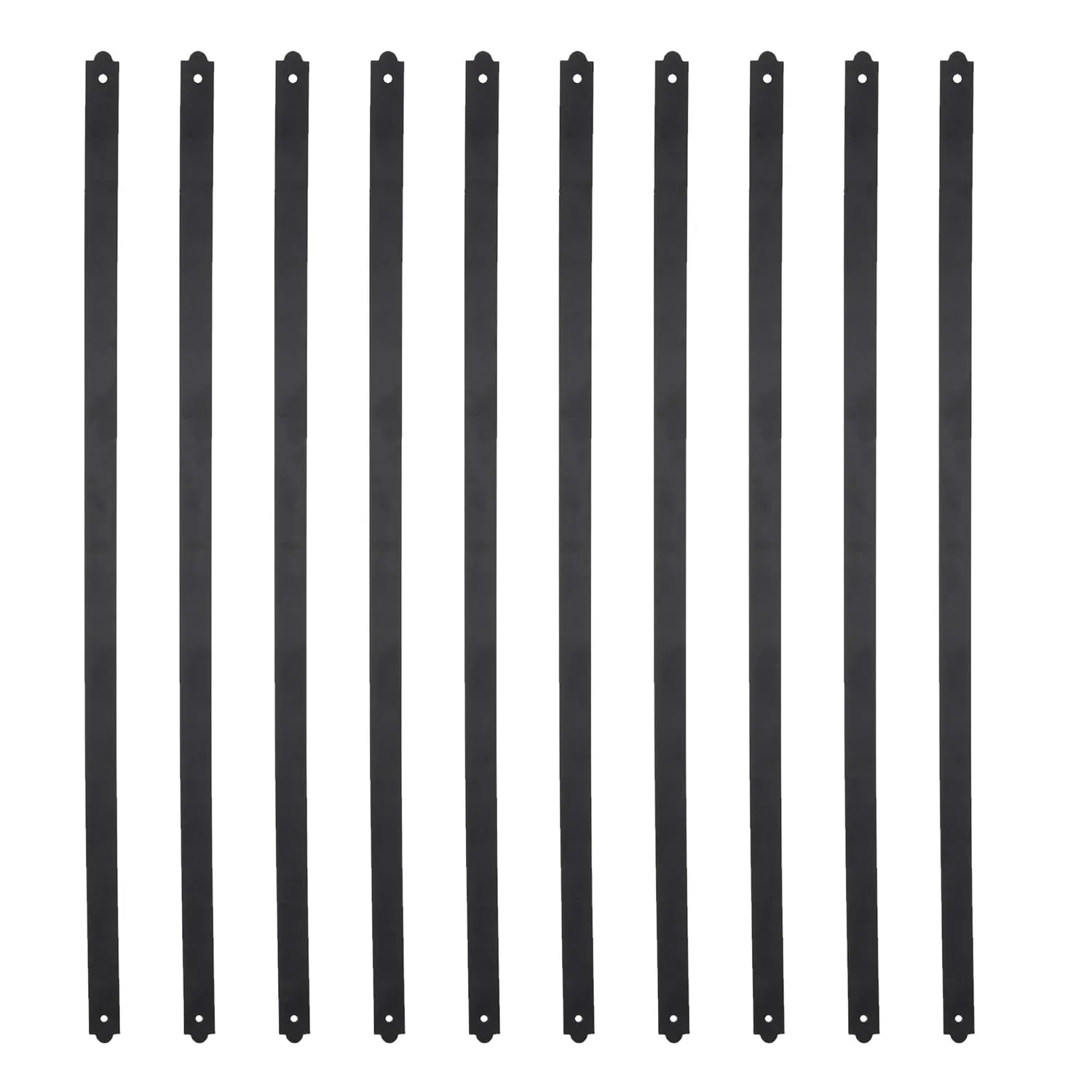 25 Pack Myard Black 32-1/4 Inch Flat Facemount Iron Deck Balusters with Screws, for 36'' Rail Height, Heavy Duty Better Structural Capacity, for Wood Composite Deck Porch Railings (PNP BS)