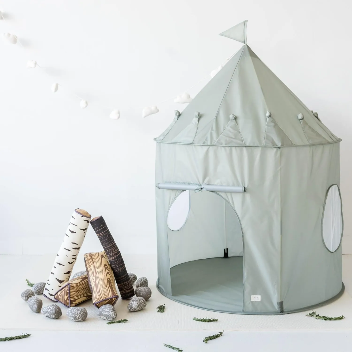 3 Sprouts Kids Play Tent - Sustainable Recycled Fabric – Fun Spacious Childs Playhouse for Indoor Games for Boys & Girls - Durable Fort Pop Up House for Toddlers & Children Age 3-10 - Green