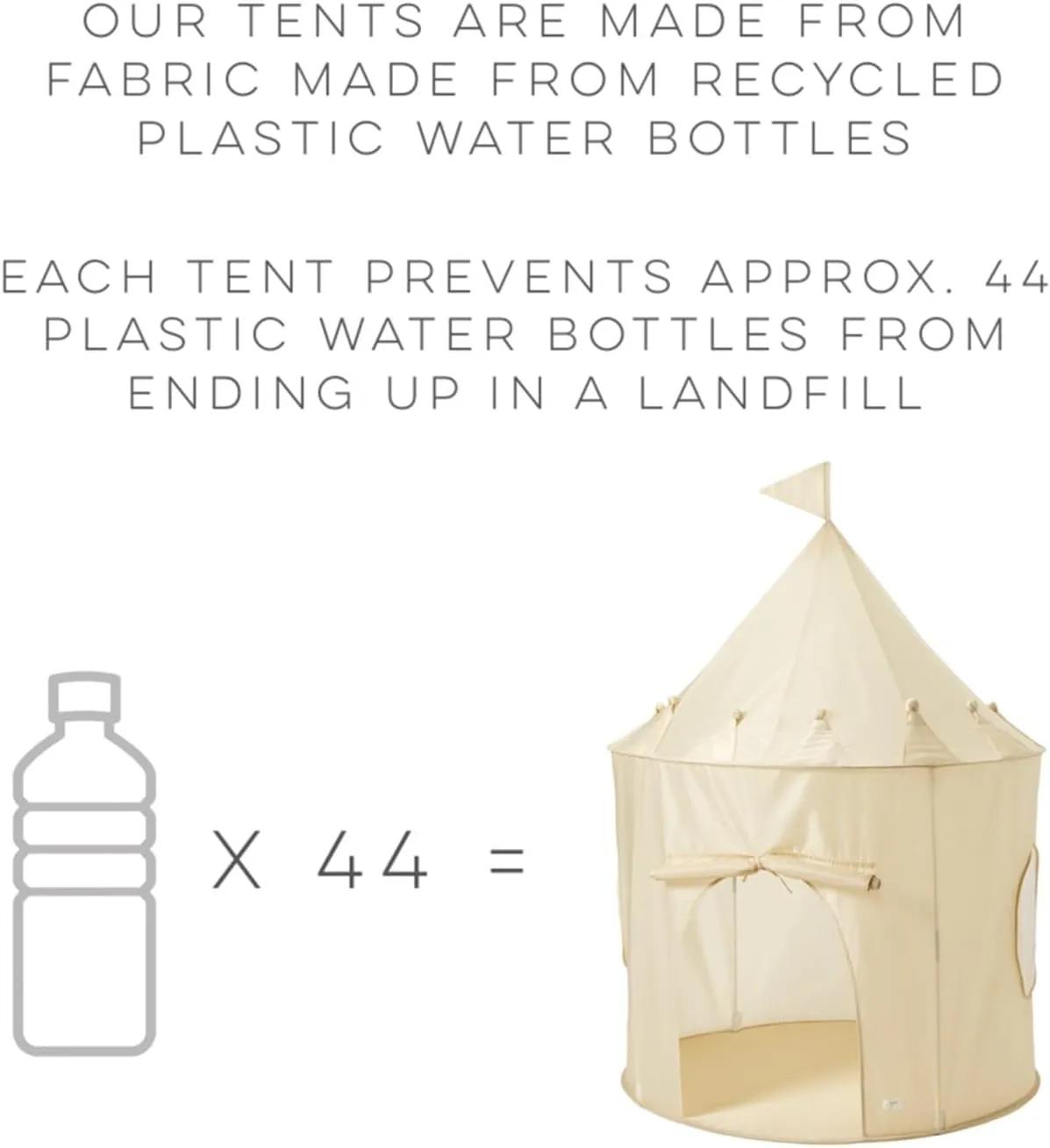 3 Sprouts Kids Play Tent - Sustainable Recycled Fabric – Fun Spacious Childs Playhouse for Indoor Games for Boys & Girls - Durable Fort Pop Up House for Toddlers & Children Age 3-10 - Green