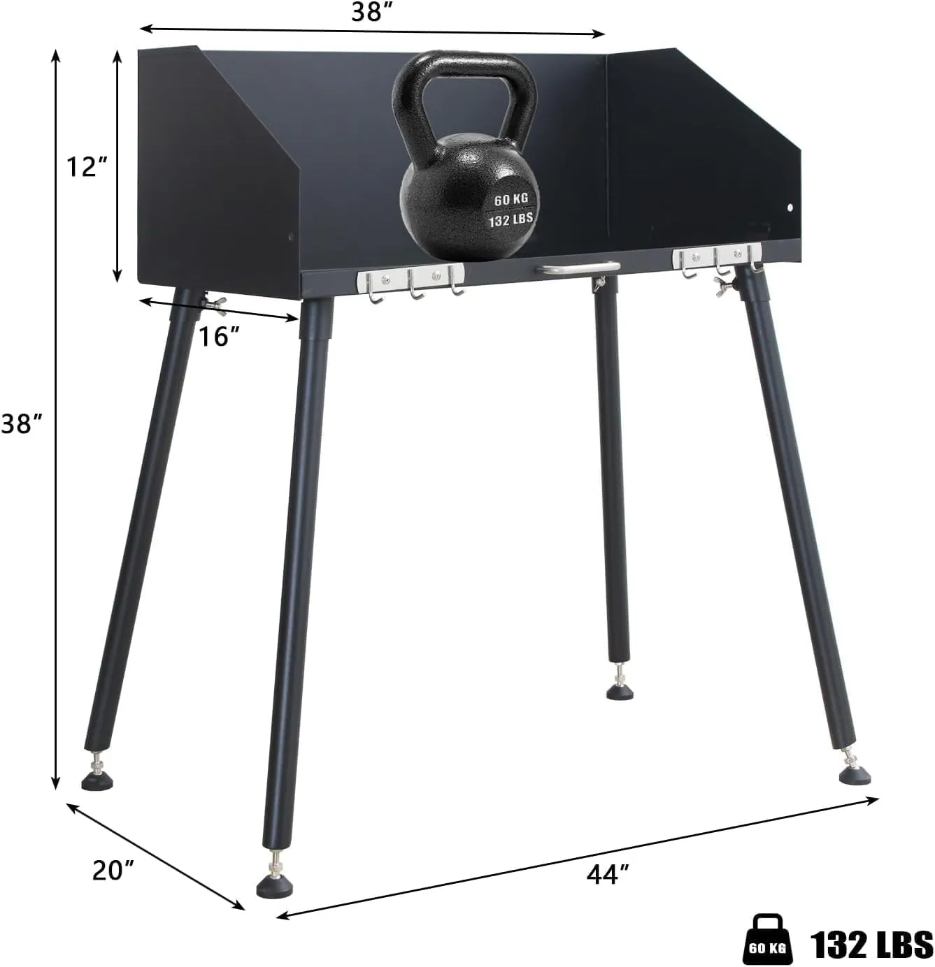 38-Inch Camping Cooking Table Carbon Steel, w/Foldable Windscreen & Legs for Dutch Oven Cooking & Food Prep with Charcoal Briquettes