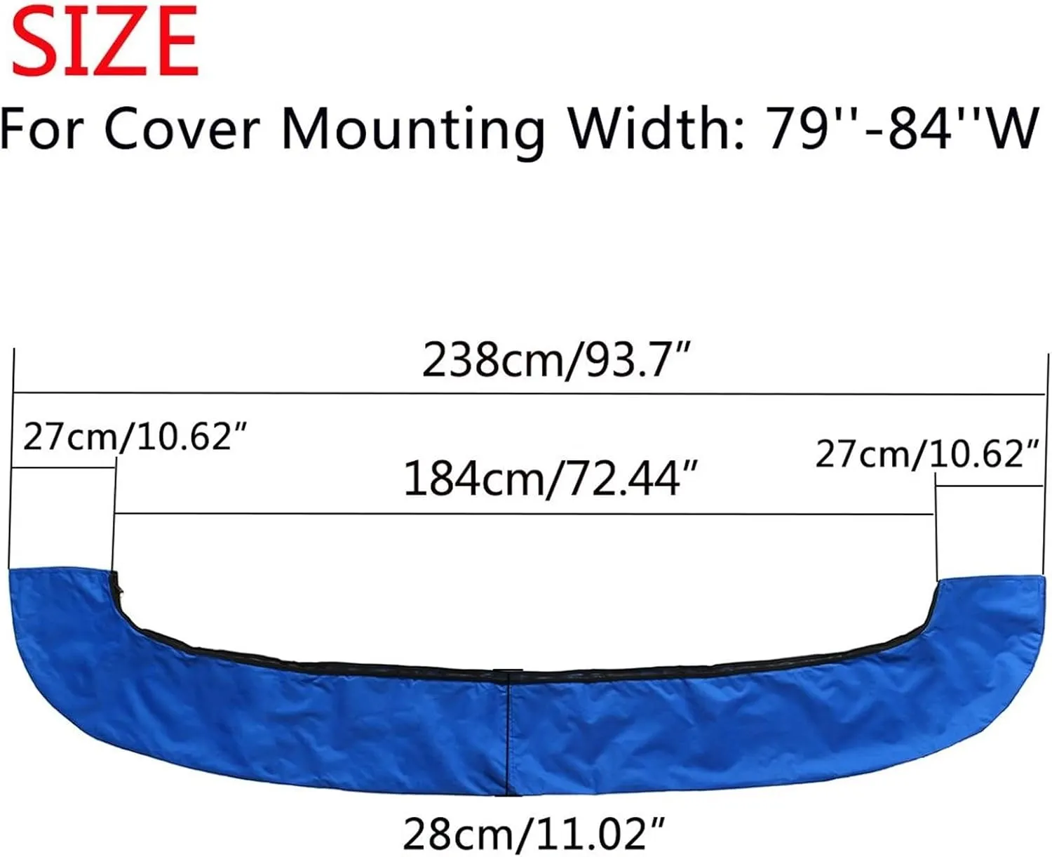 4 Bow Bimini Top Boot Cover 600D Waterproof Anti-UV Bimini Boat Top Canopy Storage Cover Dust-Proof Cover(79-84)