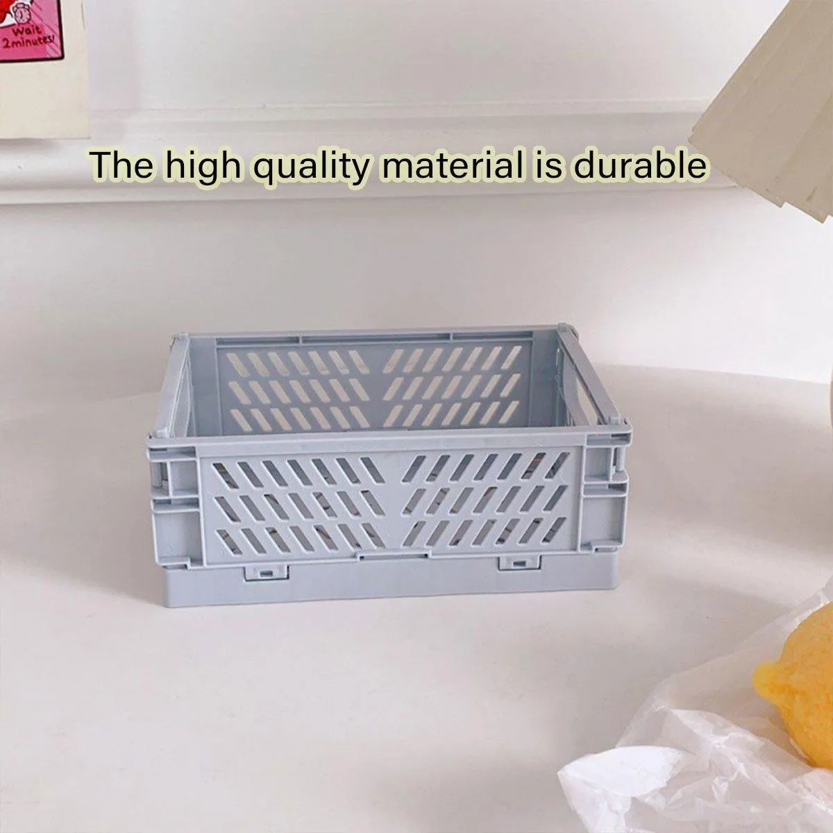 4PCS Desktop Foldable Storage Stackable Shelf Organiser Basket for Stationery