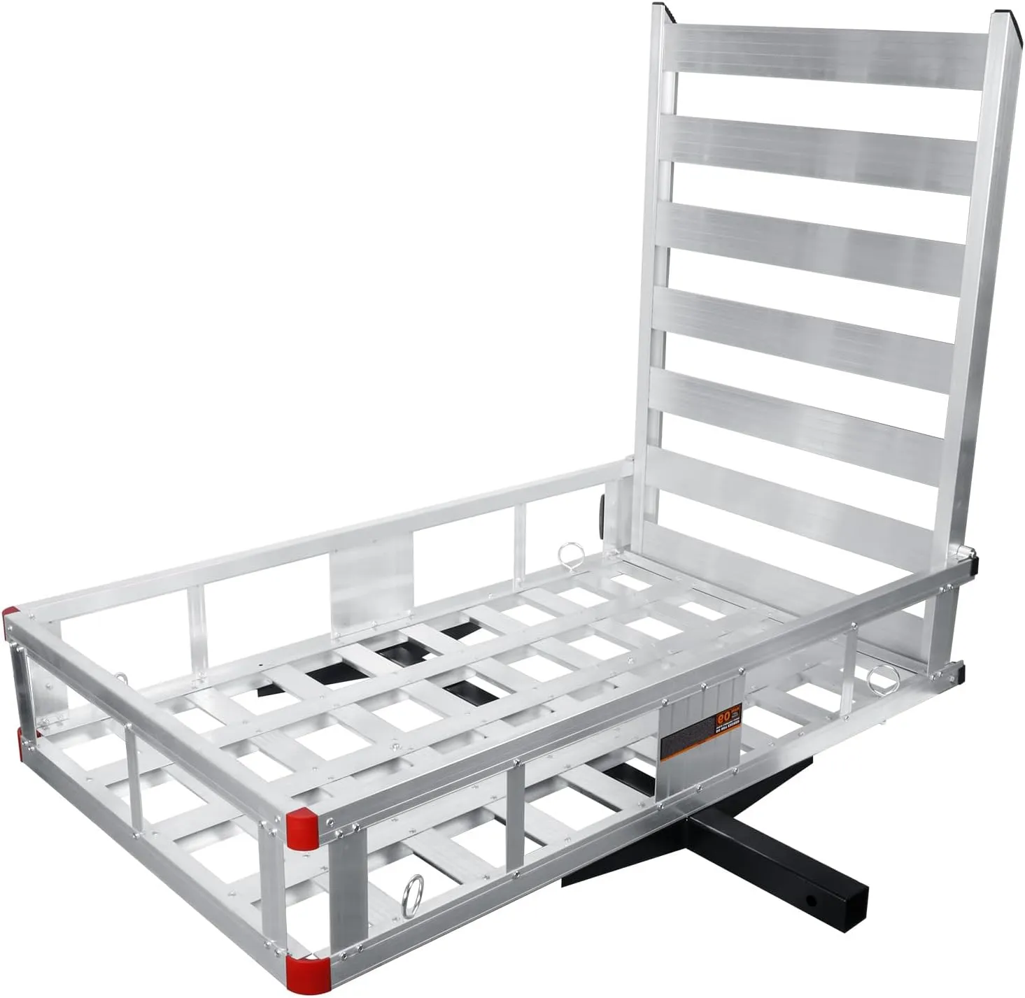 50 x 29.5 x 9 in Hitch Cargo Carrier, 800lb Capacity Trailer Hitch Mount Aluminum Cargo Basket with Folding Ramp, Luggage Carrier Rack Fits 2" Hitch Receiver for SUV Truck Pickup Camping