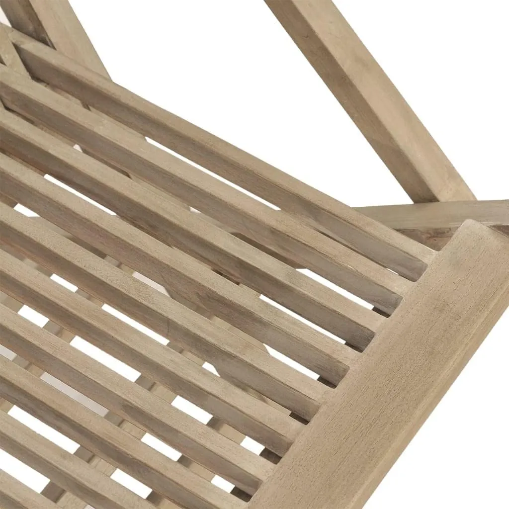 6-Piece Folding Patio Chairs Solid Teak Wood Outdoor Furniture Gray 22"x24"x35" Weather-Resistant Foldable Garden Chairs for Poolside Backyard Beach Camping