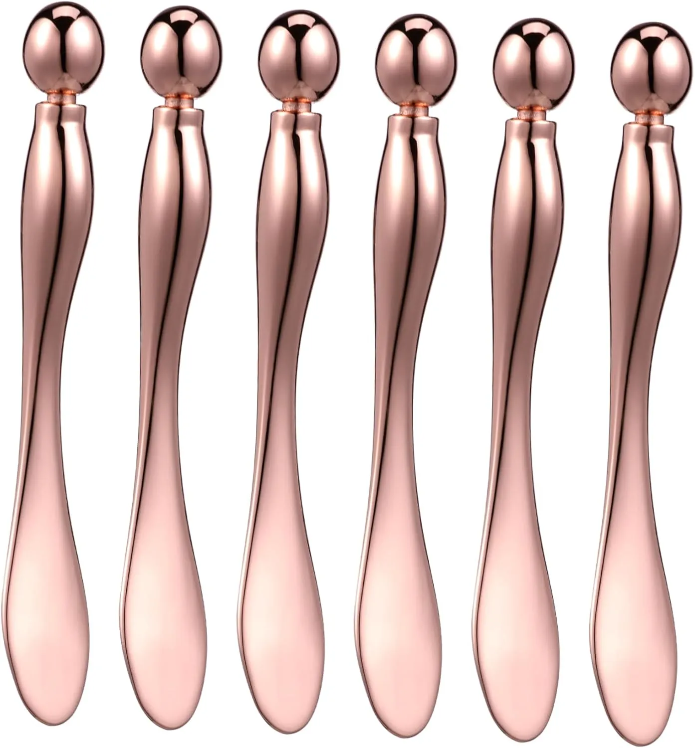 6pcs Metal Eye Cream Applicator Tool Precision Makeup Spoon Roller for Easy Application and Massage for Home Skincare Routine