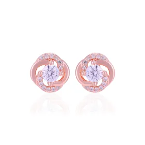 925 Sterling Silver Swirl Wrapped Sleek Stone Earrings For Women