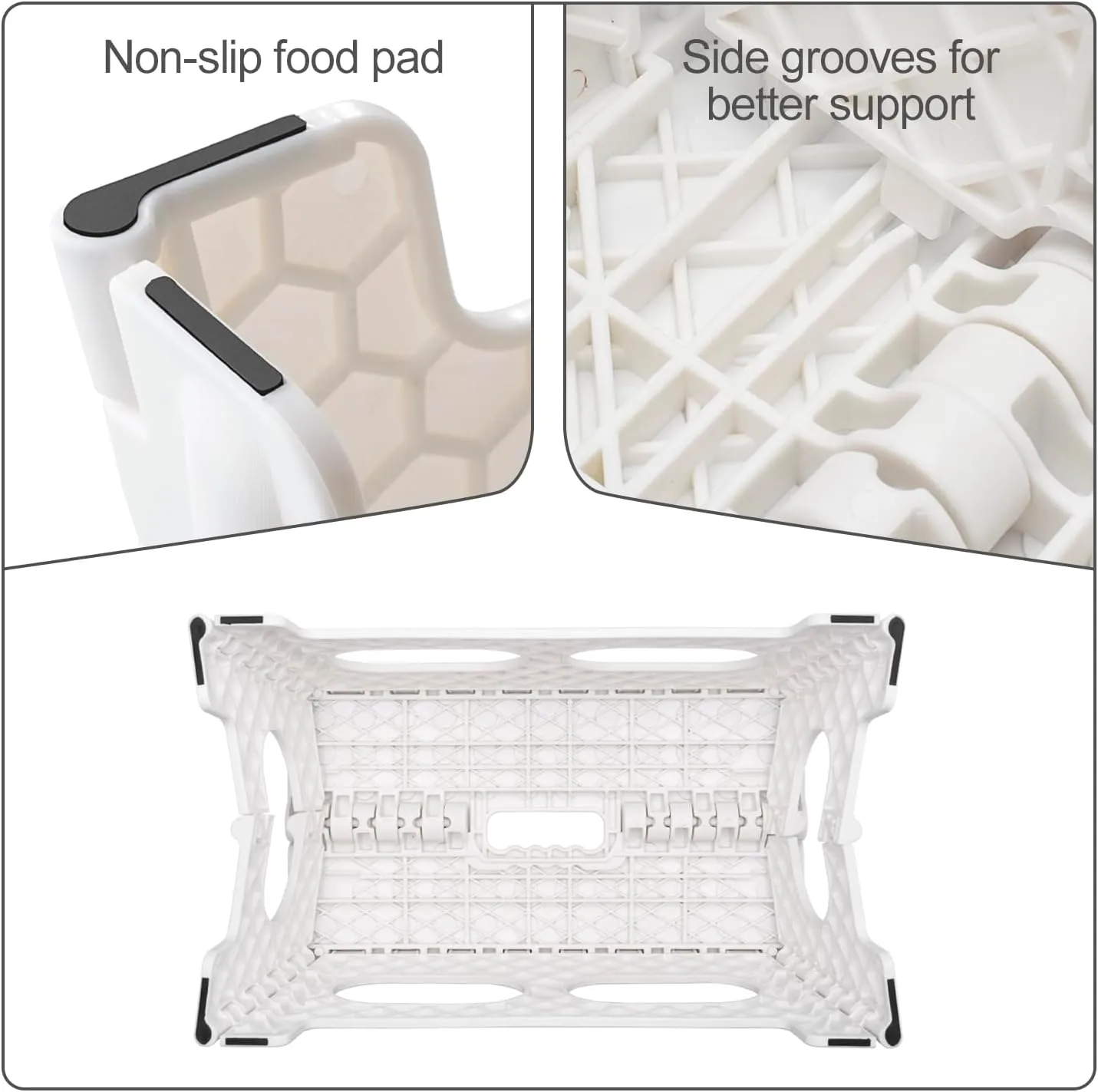 ACSTEP Folding Step Stool 9 Inch,15-Inch Extra Wide Heavy Duty Stepping Stool More Safe and Comfortable Non Slip Foldable Step Stool for Kids and Adults White