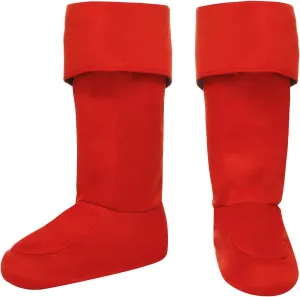 Adult Red Superhero Boot Covers - Foam Boot Covers with Elastic Band and Folded Cuff, One Size Fits Most