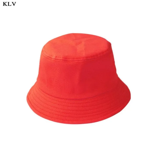 Adults & Kids Summer Foldable Solid Coloured Bucket Hats