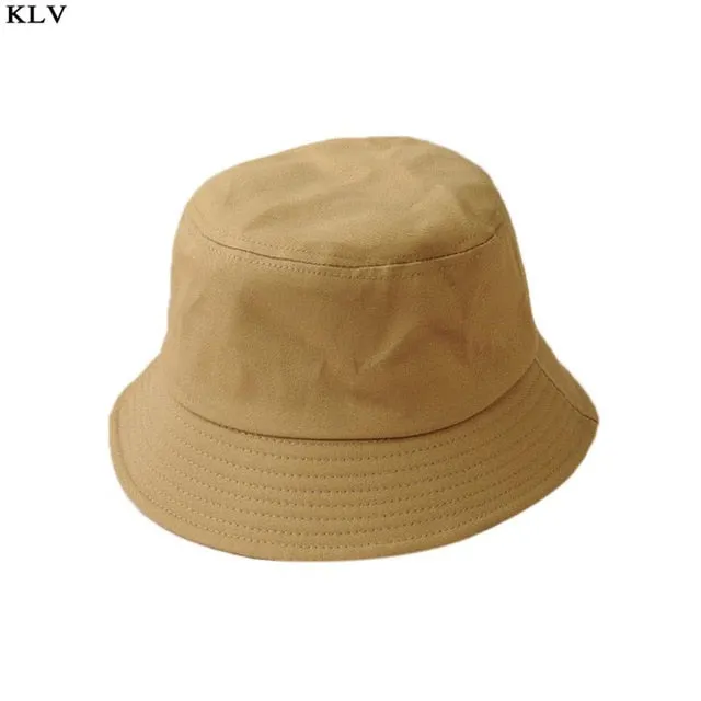 Adults & Kids Summer Foldable Solid Coloured Bucket Hats