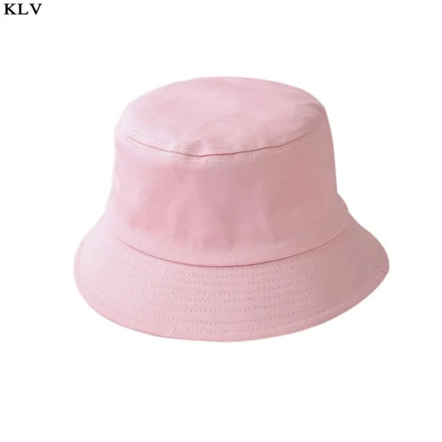 Adults & Kids Summer Foldable Solid Coloured Bucket Hats