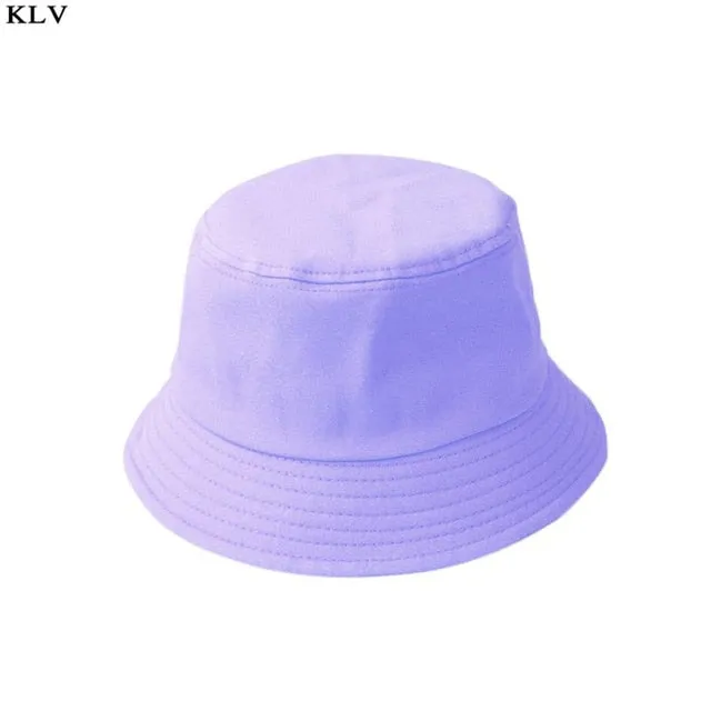 Adults & Kids Summer Foldable Solid Coloured Bucket Hats