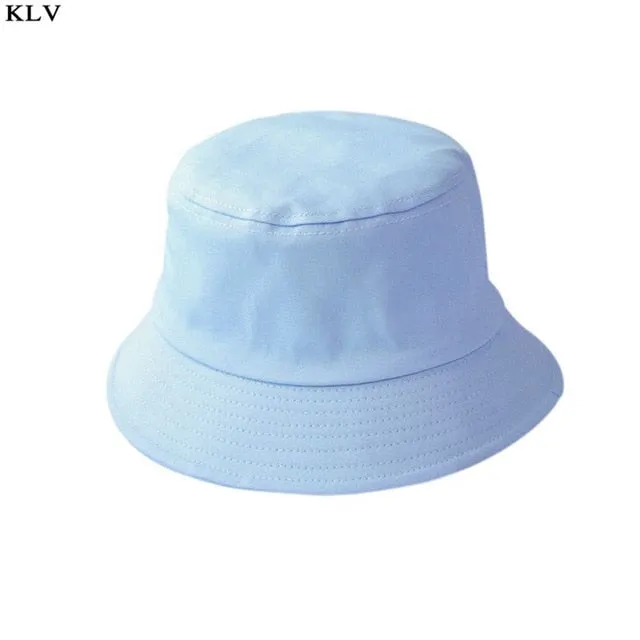 Adults & Kids Summer Foldable Solid Coloured Bucket Hats