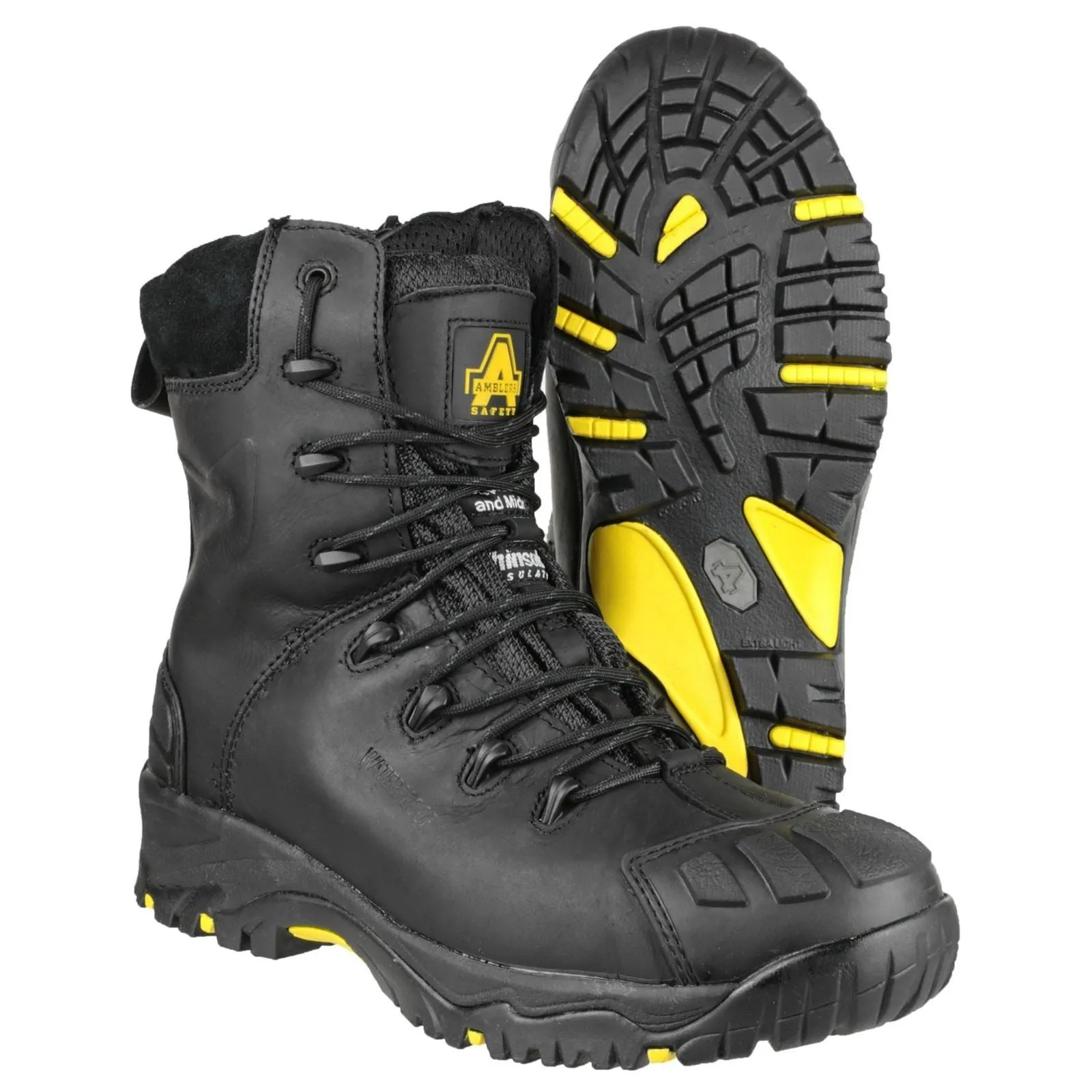 Amblers Safety Unisex FS999 Hi Leg Composite Safety Boot With Side Zip in Black
