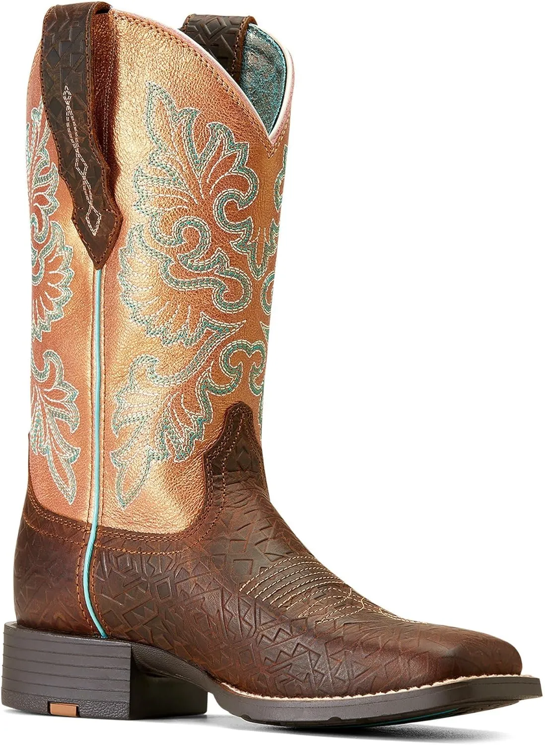 Ariat Women's Round Up Wide Square Toe StretchFit Western Boot