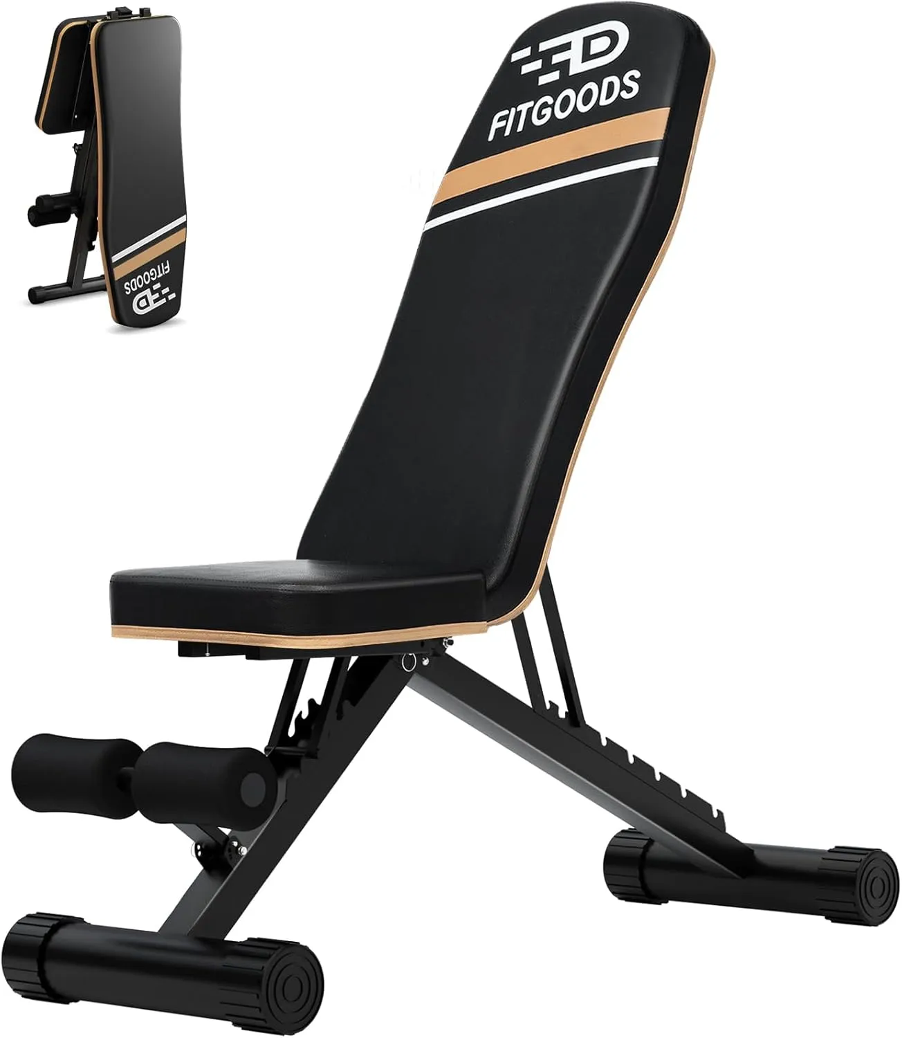 Assemble-Free Foldable Weight Bench Press for Home Gym, 660 LBS Capacity Incline Decline, Sit-up Bench for Full-Body Strength Training