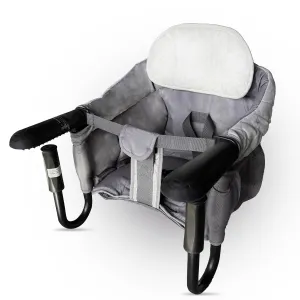 Baby Seat Fold-Flat Hook Chair, Portable & Washable Table Chair for Restaurants and Travel - Space-Saving Design for Easy Feeding and Comfortable Dining Experience (Grey)