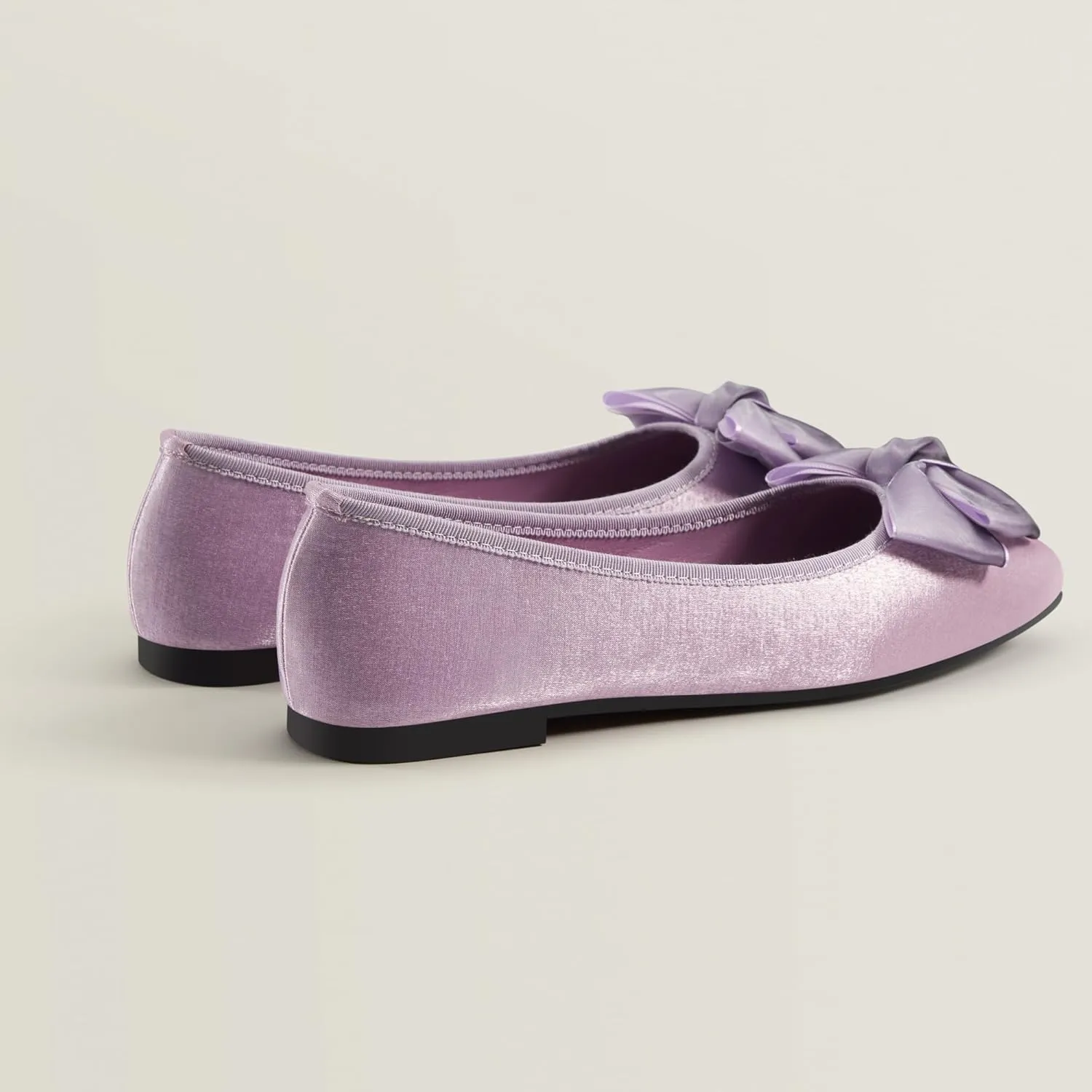 Ballet Flats for Women ; Square Toe Mary Jane Flats ; Satin Material Ballet Shoes ; Bowknot Elegant Dressy Women Shoes