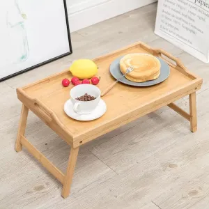 Bamboo Bed Table Tray, Portable Bed Coffee Table, Simple Durable Folding Table, Portable Picnic Folding Desk, Bamboo Storage Collapsible Mesas Table