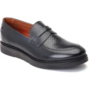 Base London Men's Sid Penny Loafer in Black