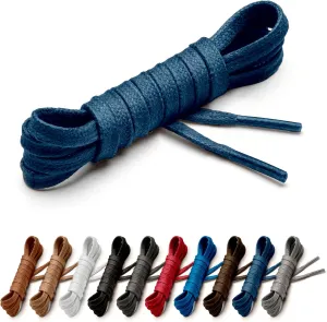 Benchmark Flat Dress Shoe Laces - Waxed Cotton Shoelaces for Boots and Shoes - Choice of Color & Length - 30”, 33” or 36”