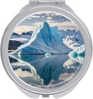 Blue Iceberg Portable Compact Mirror, Dual-Sided 1X/2X Magnifying Travel Makeup Mirror for Women Foldable Cosmetic Mirrors with 180° Adjustable Design for Travel & Daily Use