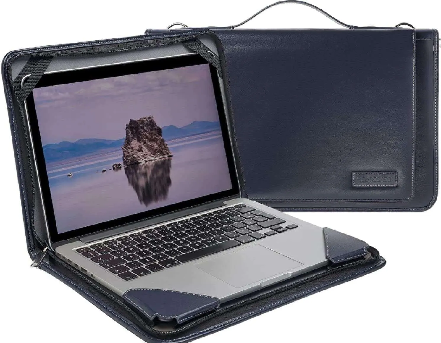 Blue Leather Laptop Messenger Case - Compatible with ACER Predator Triton 500 SE 16"