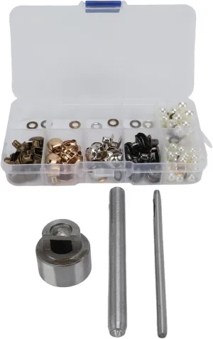 Boot Lace Hooks Kit, Brass Shoelace Hook U Shaped Shoes Eyelets Buckles and Press Stud Tools with Rivets for Hiking Boots Repair Leather Boot Shoes(10mm)