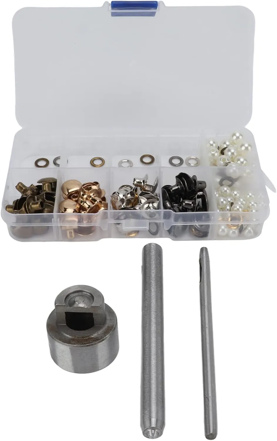 Boot Lace Hooks Kit, Brass Shoelace Hook U Shaped Shoes Eyelets Buckles and Press Stud Tools with Rivets for Hiking Boots Repair Leather Boot Shoes(10mm)