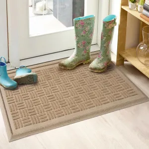 Boot Tray, Heavy Duty Shoe Tray for Entryway, Waterproof Non-Slip Shoe Mat, Sturdy Shoe Drying Mat for Indoor/Outdoor Use, Fits Muddy Boots, 15x30 inches, Beige