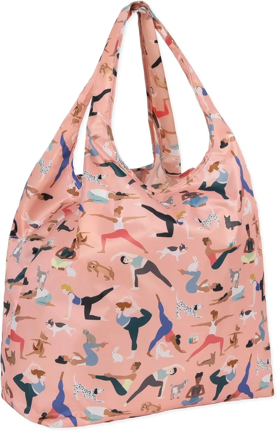 Bumkins Reusable Grocery Shopping Tote Bag for Women, Large Boho Style with Handles, Foldable, Washable, Shoulder Straps