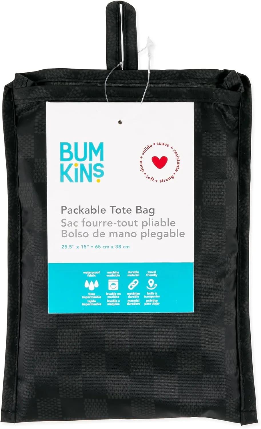 Bumkins Reusable Grocery Shopping Tote Bag for Women, Large Boho Style with Handles, Foldable, Washable, Shoulder Straps