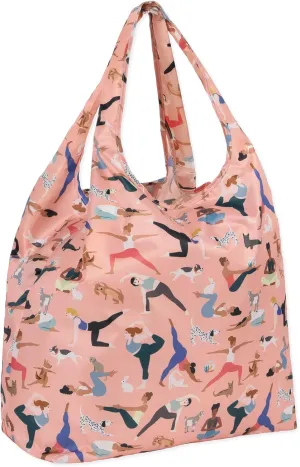 Bumkins Reusable Grocery Shopping Tote Bag for Women, Large Boho Style with Handles, Foldable, Washable, Shoulder Straps