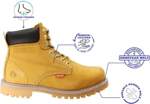 Cactus Men’s 3611 Soft Toe Insulated 6" Construction Work Boots Nubuck Leather Rubber Sole Comfortable Industrial Construction Boots