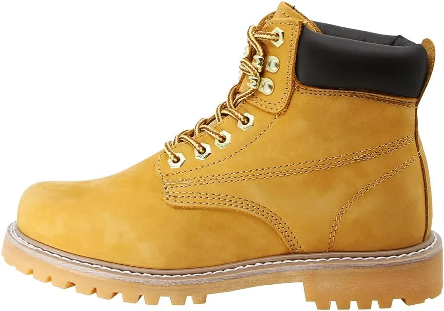 Cactus Men’s 3611 Soft Toe Insulated 6" Construction Work Boots Nubuck Leather Rubber Sole Comfortable Industrial Construction Boots