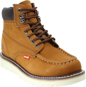 CACTUS Men's 6" Nubuck Leather Moc-Toe Work Boots with Padded Collar and Sponge Footbed - Comfortable, Lightweight, Goodyear Welt Construction, Flexible and Durable PU Sole - Model 3611M