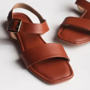 CALM Tan Flat Sandals