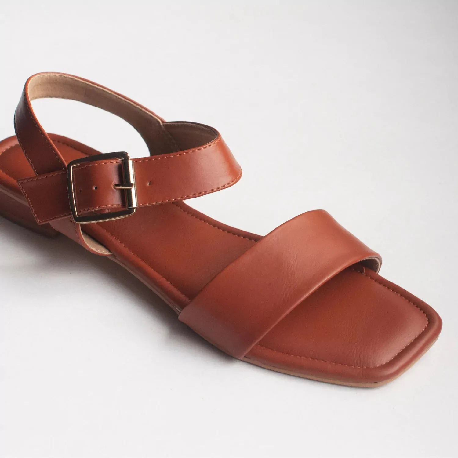 CALM Tan Flat Sandals
