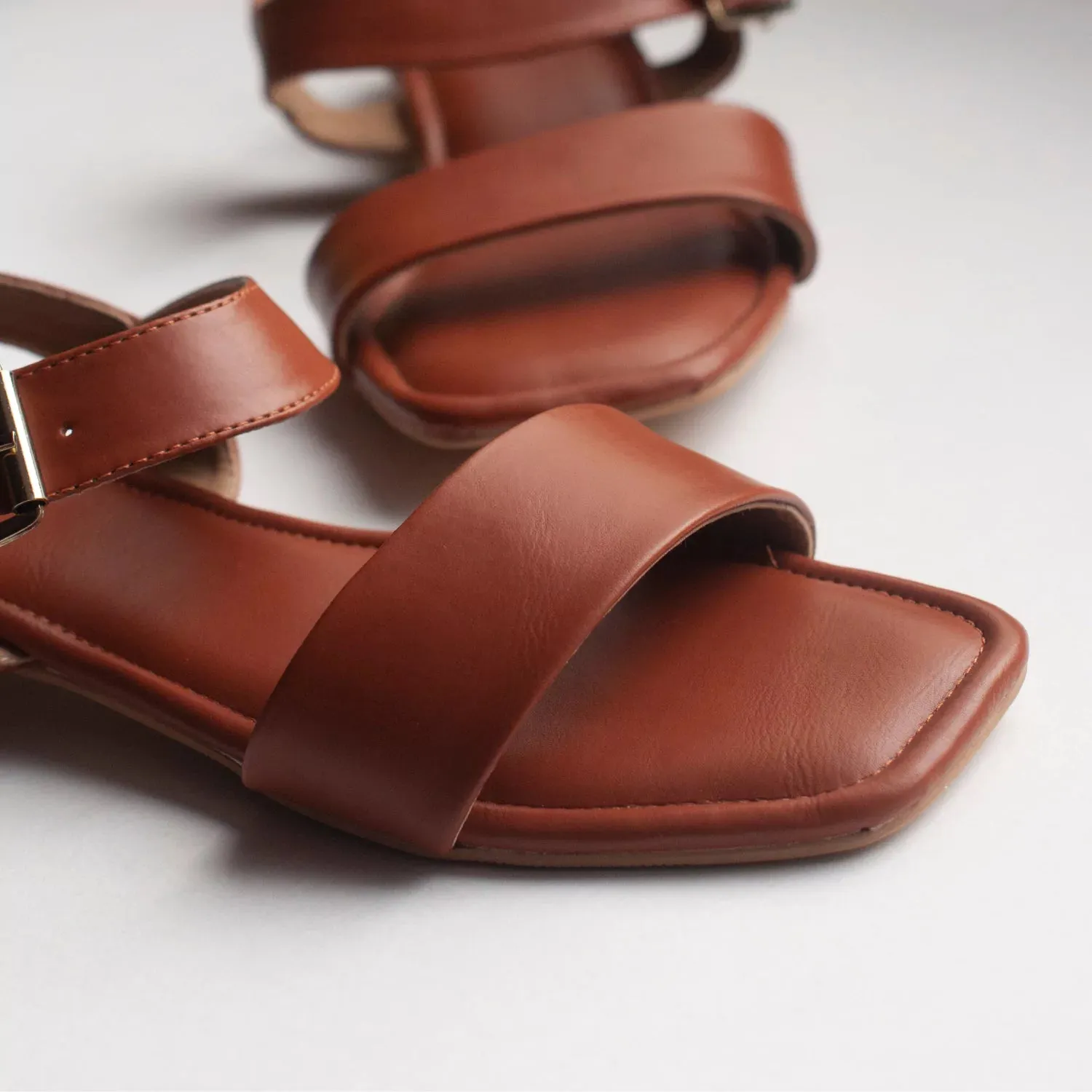 CALM Tan Flat Sandals