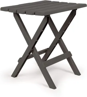 Camco 51885 Charcoal Large Adirondack Portable Outdoor Folding Side Table, Perfect for The Beach, Camping, Picnics, Cookouts & More, Weatherproof & Rust Resistant