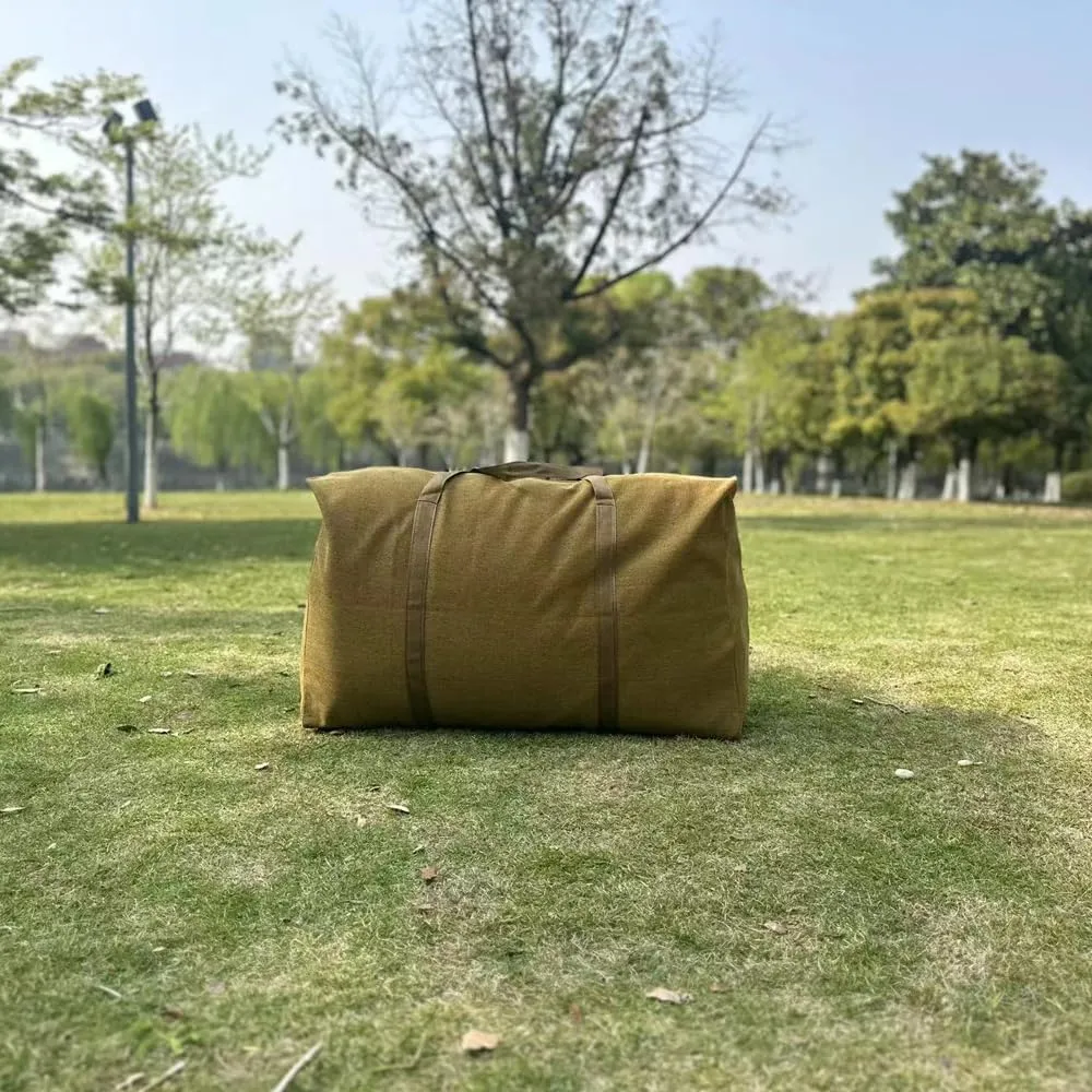 Canvas Extra Large Wear-Resistant and Thickened Travel Bag Foldable Duffle Bag for Space Saving Moving Storage