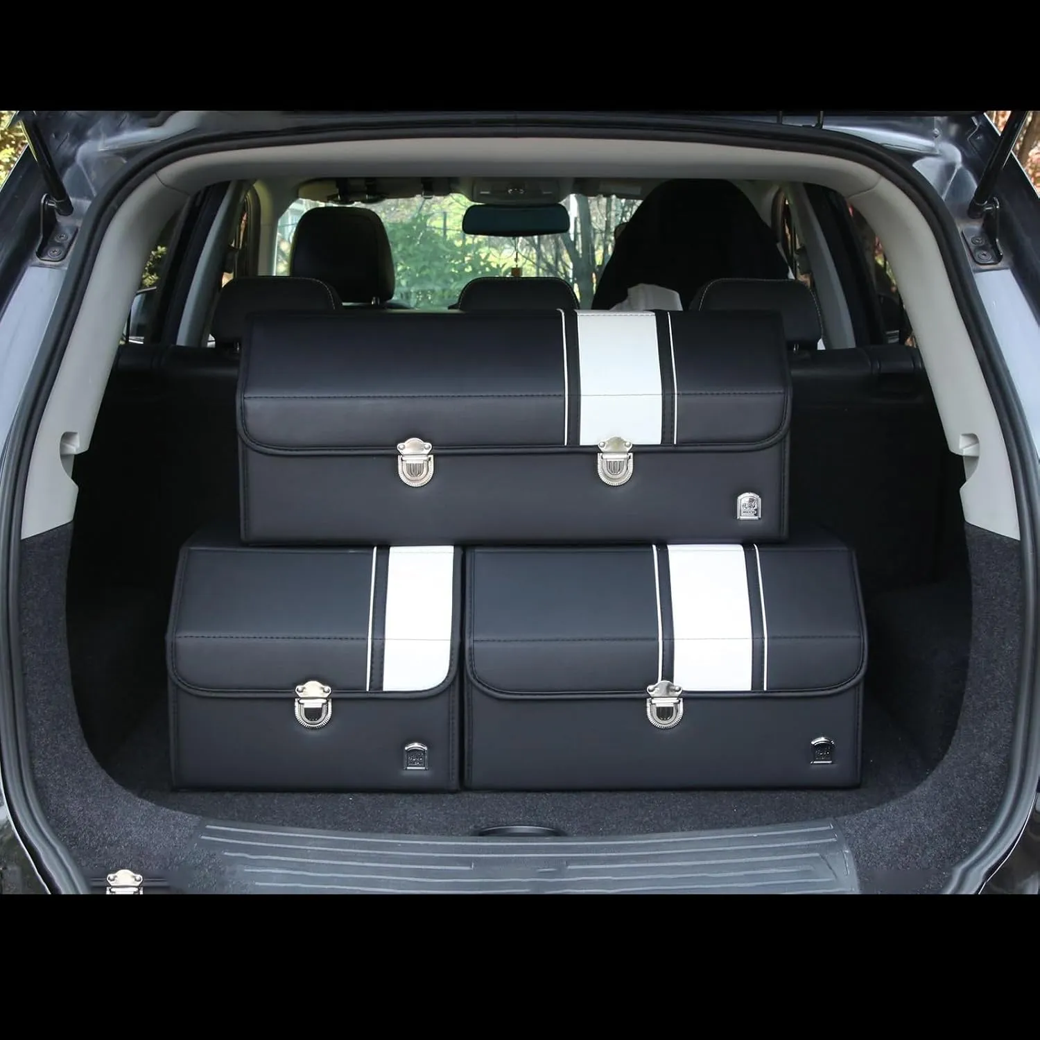 Car Boot Organiser for Mitsubishi L200/Lancer/Mirage/Outlander/Pajero, Foldable Storage Box Waterproof Car Boot Tidy Storage Box Durable Car Boot Storage Organiser,C-S