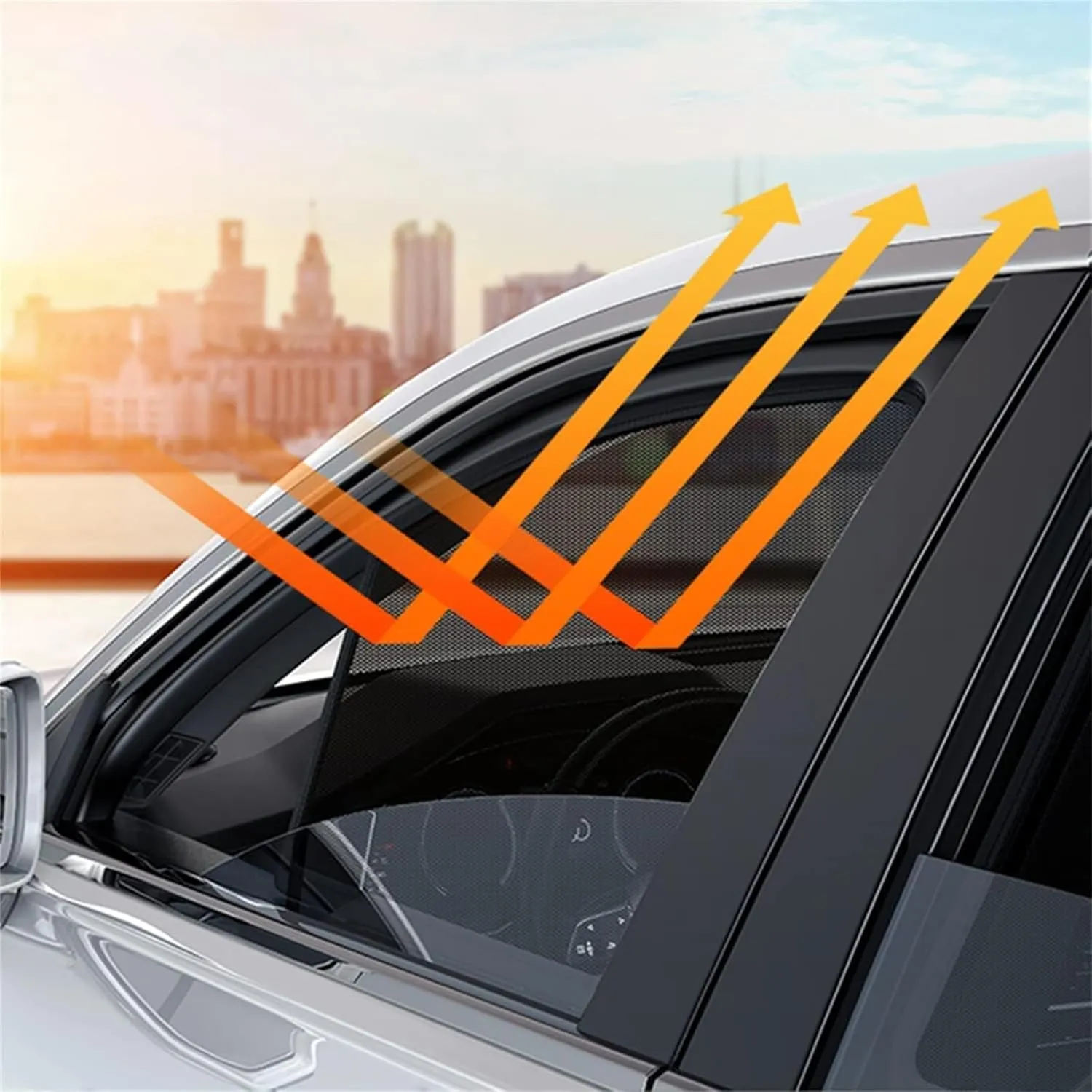 Car Side Window Sunshades for Mitsubishi Eclipse Cross 2018-2024, Front Rear Sun Shade Breathable Block UV Rays Privacy Screen Reduce Glare Protection Curtain,B/2 Rear-Window, normal