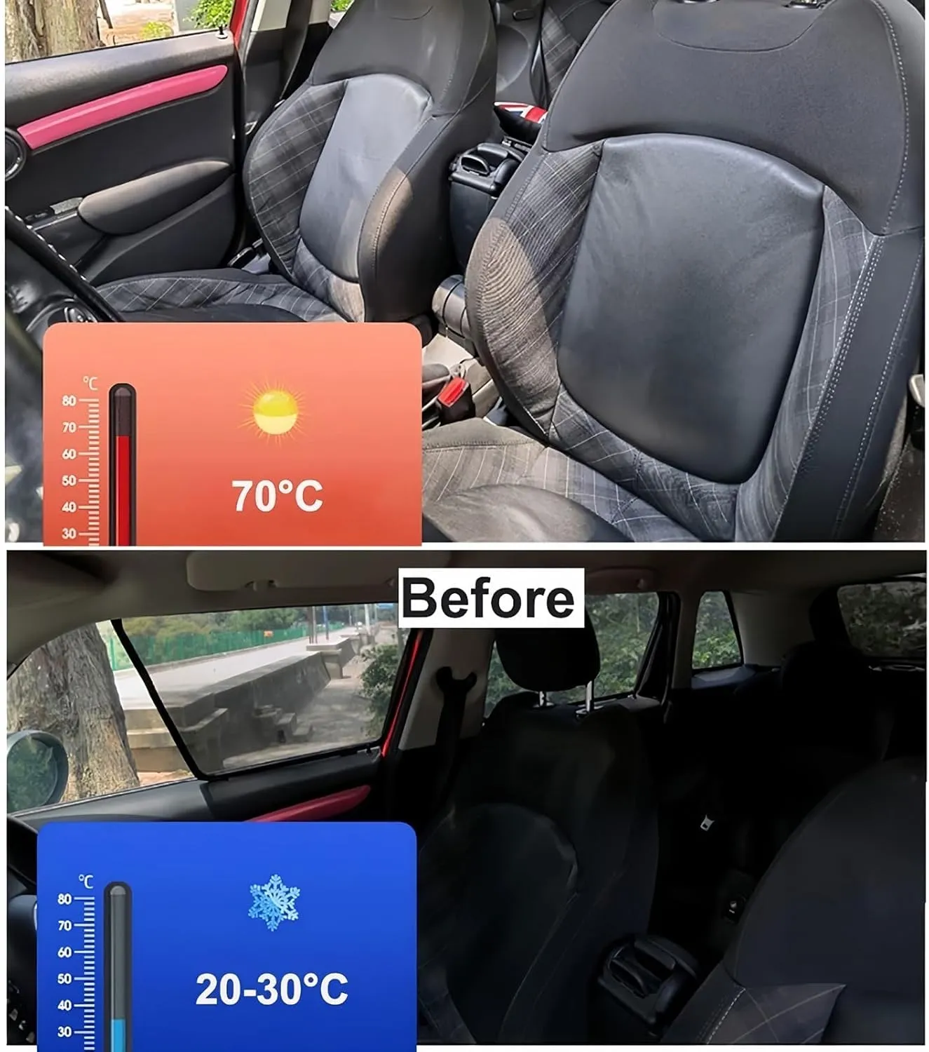 Car Side Window Sunshades for Mitsubishi Eclipse Cross 2018-2024, Front Rear Sun Shade Breathable Block UV Rays Privacy Screen Reduce Glare Protection Curtain,B/2 Rear-Window, normal