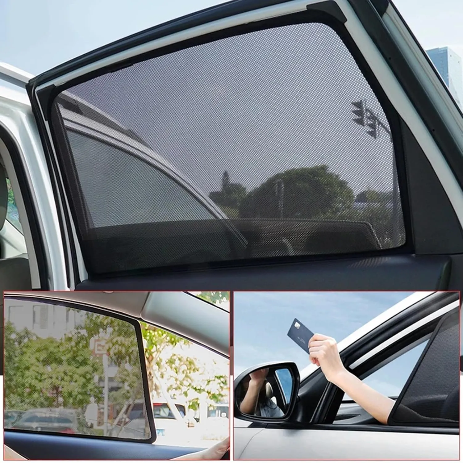 Car Side Window Sunshades for Mitsubishi Eclipse Cross 2018-2024, Front Rear Sun Shade Breathable Block UV Rays Privacy Screen Reduce Glare Protection Curtain,B/2 Rear-Window, normal