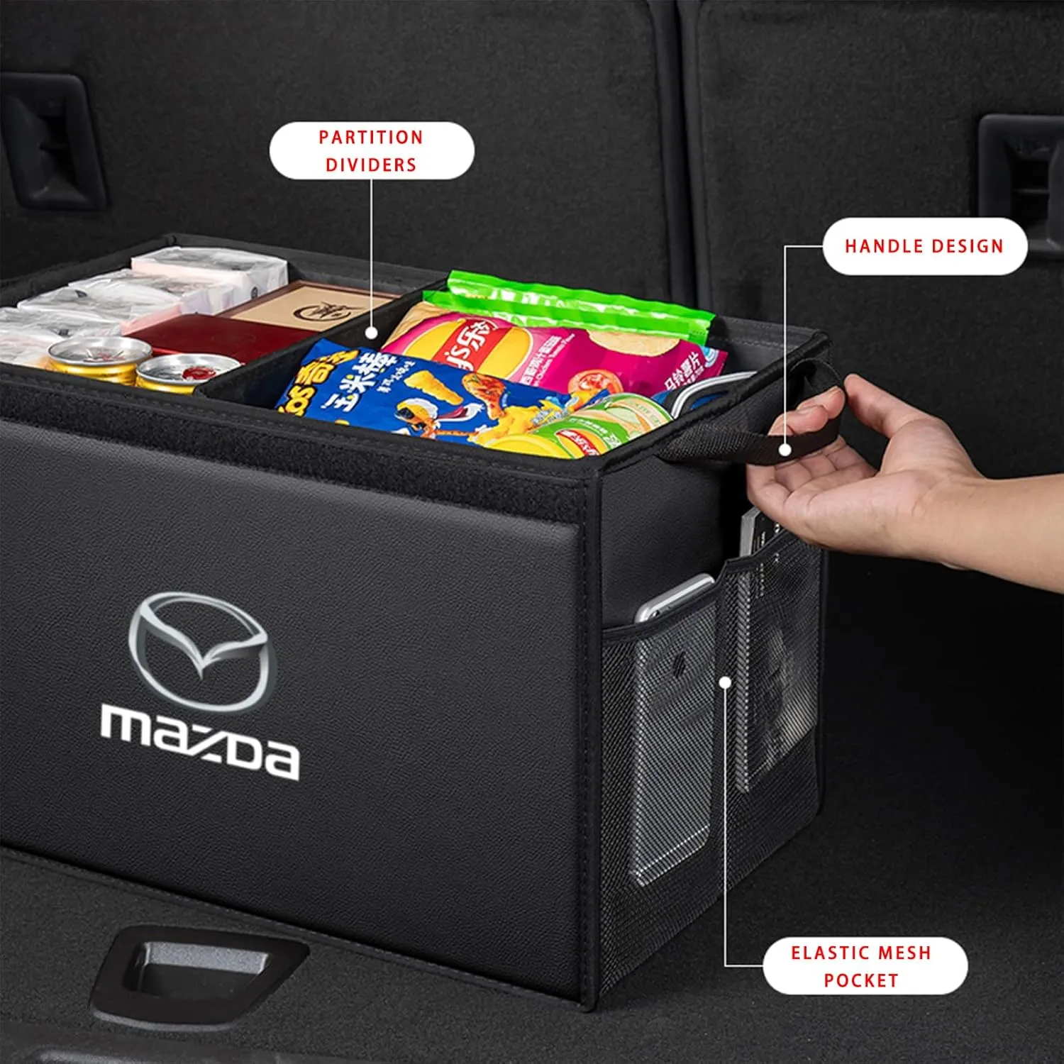 Car Trunk Organizer for Mazda 6 Sport GH 2008-2010 Thickened Car Boot Tidy Storage Box Tailor-made Lidded Storage Bins for Home Car Outdoor Camping Travel,D